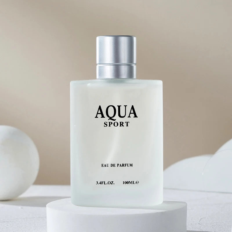 100ML 3.4FL.OZ AQUA Men's Perfume EDP, Aquatic Aromatic Eau de Parfum, Lime Marine Musk Fresh Ocean Fragrance Spray for Men