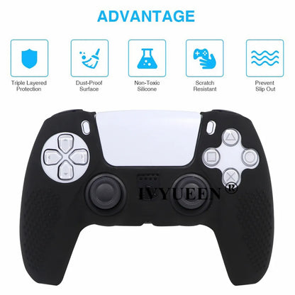 IVYUEEN – housse de protection antidérapante en Silicone, pour Sony PlayStation Dualshock 5 PS5, coque de manette, capuchon de poignée pour DualSense