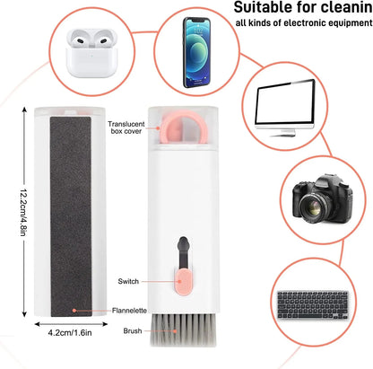 7 in 1 Cleaning Kit Computer Keyboard Cleaner Brush Earphones Cleaning Pen For AirPods iPhone Cleaning Tools Keycap Puller Set