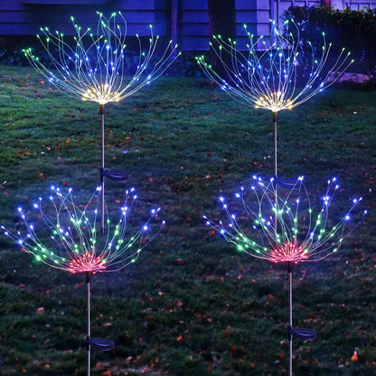 Outdoor LED Firework Lights Waterproof Solar Garland Light Garden Xmas Party Yard Lighting New Year's Eve Christmas Decor