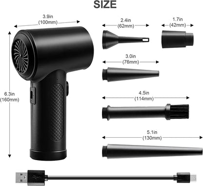 Plumeau à Air comprimé pour clavier d'ordinateur, PC, voiture, nettoyage, 51000 tr/min, chargement USB, dépoussiérage électrique Portable, souffleur d'air sans fil