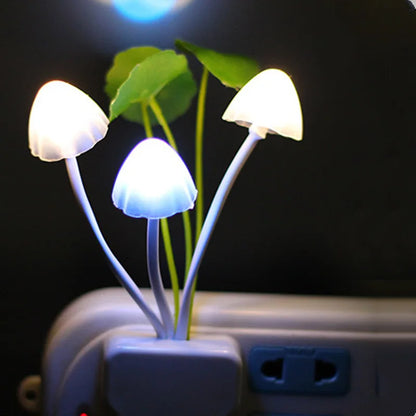 Novelty Night Light EU & US Plug Induction Dream Mushroom Fungus Luminaria Lamp 220V 3 LED Mushroom Lamp led night lights