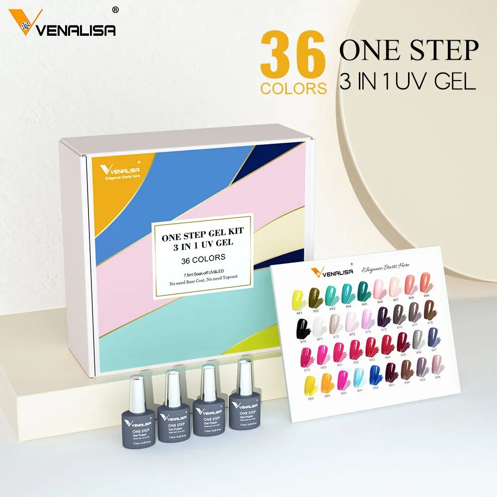 New Fashion Color Venalisa Gel Polish Kit VIP4 HEMA FREE Enamel Vernish For Nail Art Design  Set Nail Gel Learner Kit