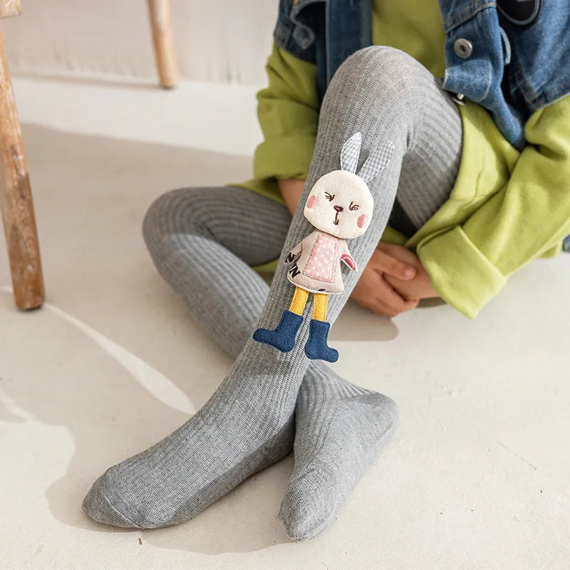 Baby Girl Tights Cartoon Stockings 3D Rabbit Cute Girls Pantyhose Cotton Autumn Winter Trousers Knitted Socks Pants 0-4 Years