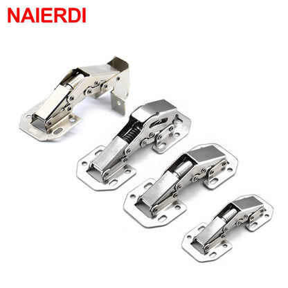 Cabinet Hinge 90 Degree No-Drilling Hole Cupboard Door Hydraulic Hinges Soft Close With Screws Furniture Hardware