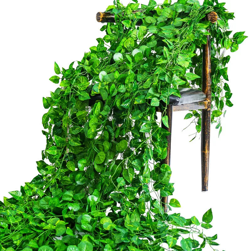 1pcs 2.2M Artificial Plants Green Simulation Ivy  Aureus Leaves Ivy Hanging Vines  Wedding HANAFUJI Home Garden Gland Wall Decor