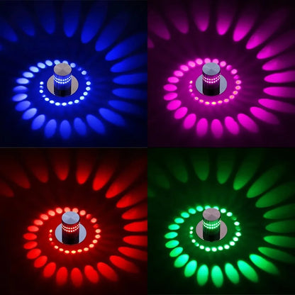 Modernt LED-takljus 3W RGB Vägglampa För Konstgalleri Dekoration Vardagsrum Front Balkong Veranda Korridorer Lamparmatur