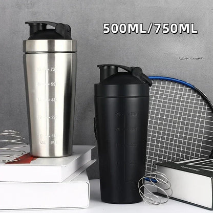 Stainless Steel Protein Shaker Cup Portable Fitness Sports Mug Nutrition Shakers Cup Water Bottles Water Cup Portable Shakers