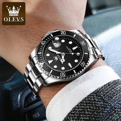 OLEVS Luxury Fashion Watch för män Business Vattentät Stor Urtavla Originalklockor Sport Herr Quartz Armbandsur Montre Homme