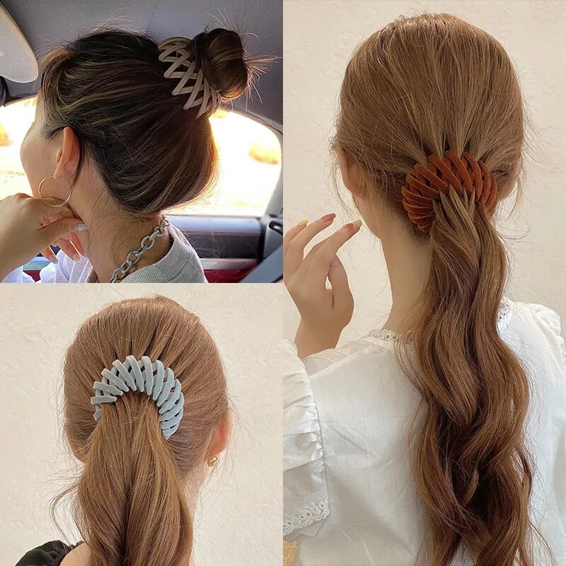 New Women Fashion Hair Claw Simple personality Hair Clip Hair Accessories Girl Ponytail Bird Nest Headbands Female Headwear