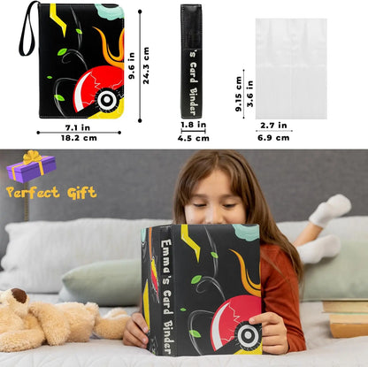 Trading Card Binder 400 Pocket Personalizable Categorizable Card Collection Binder for Pokemon Card Book Holder with 50 Sleeves