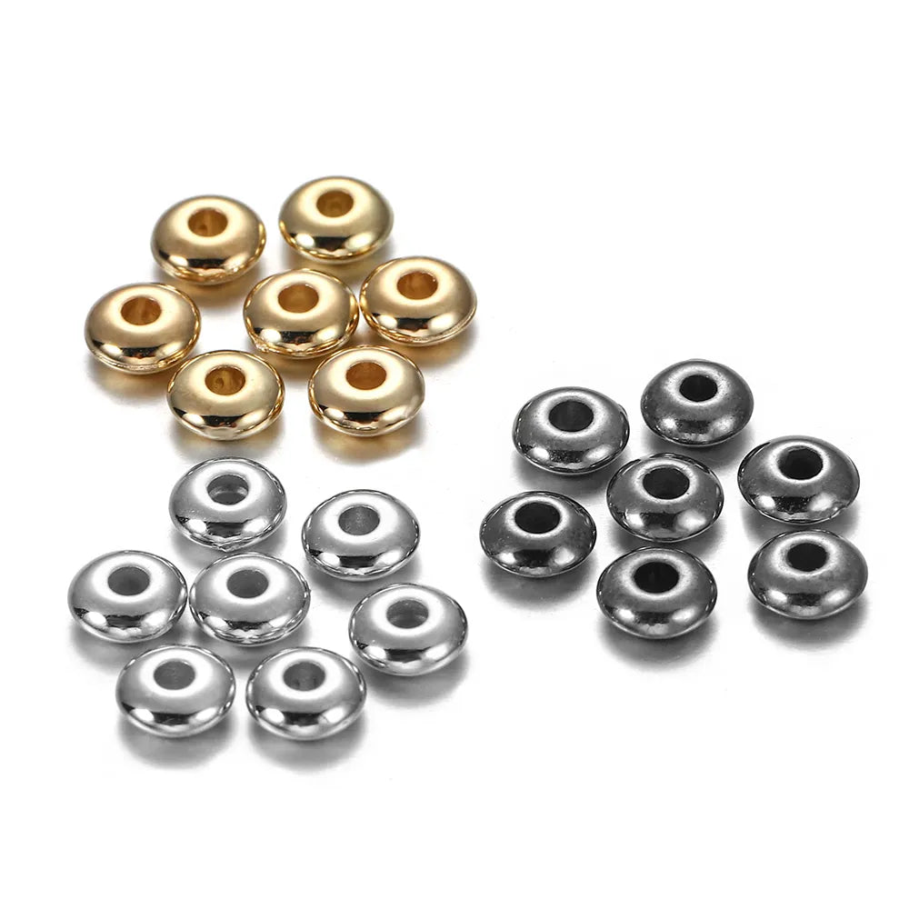 200-400st CCB Flera stilar Charm Spacer Beads Wheel Bead Platt Runda Lösa Pärlor För DIY Smycken Tillbehör Tillbehör