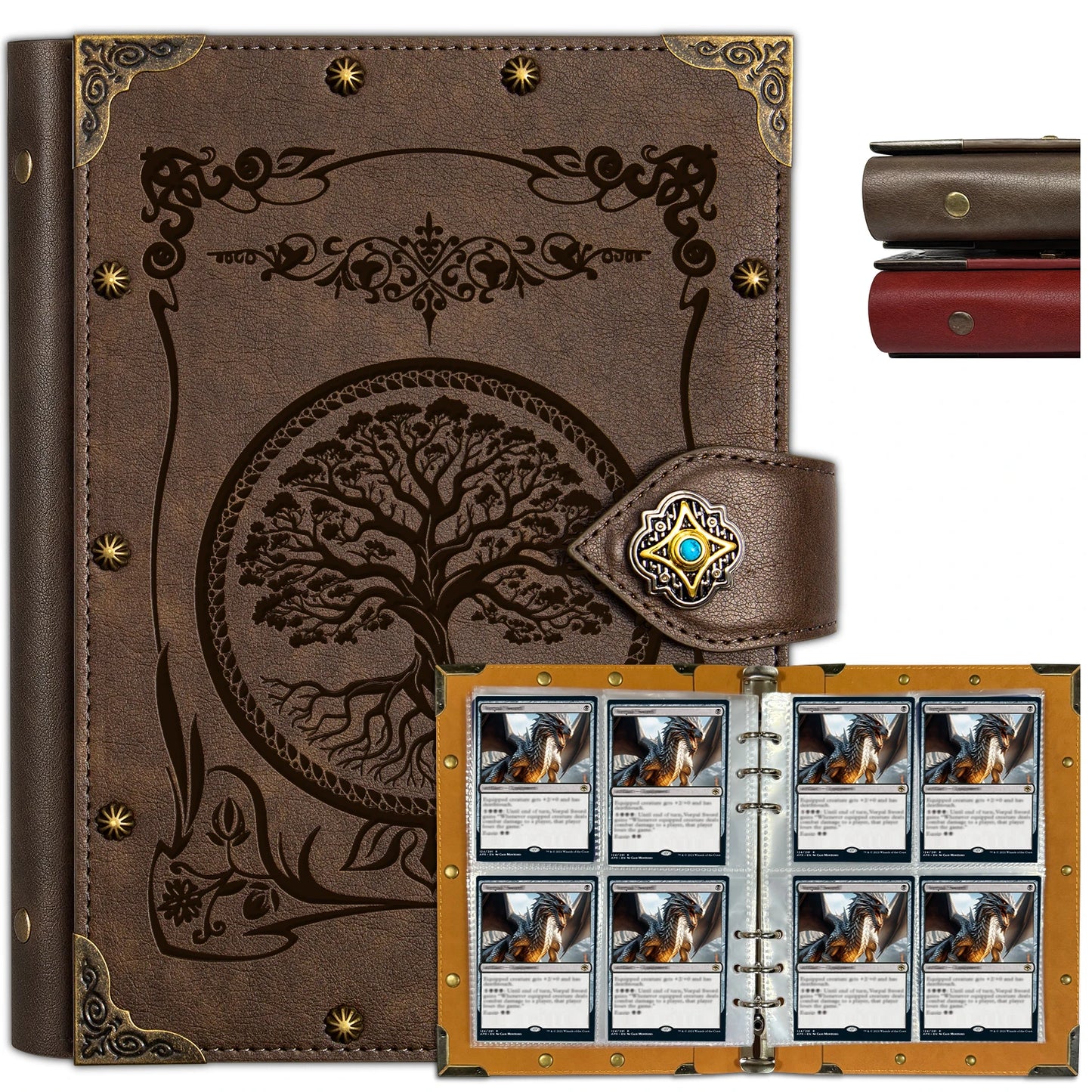 4 Pocket Card Binder for Pokemon - Stunning Dragon Elemental Design for 240 Cards. Great Sleeve Album/TCG Holder/Trading Gift