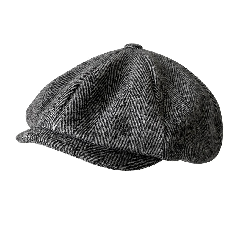 Béret à chevrons classique, chapeau Tommy Shelby, casquette de journal britannique rétro, chapeaux octogonaux Gatsby, printemps-automne