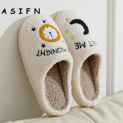 ASIFN Meet Me At Midnight Slippers Taylor Style Cozy Comfortable Embroidered Slides Soft TS Swifties Music Tour Houseshoes