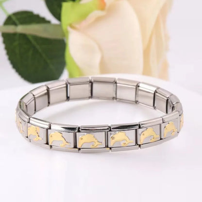 New Italian Module Elastic Bracelet Stainless Steel DIY Love Elastic Charm Bracelet Women's Party Unisex