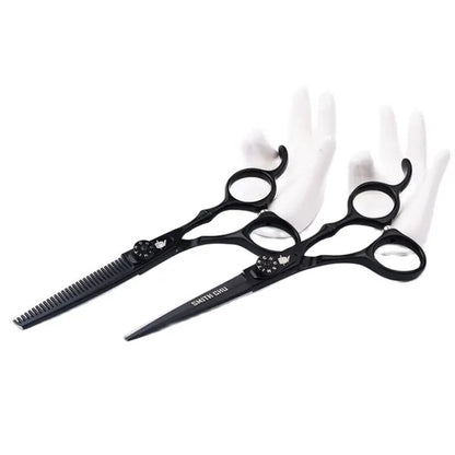 6Inch 440C Stainless Steel Professional Salon Barbers Thinning Scissor Hair Scissors Set