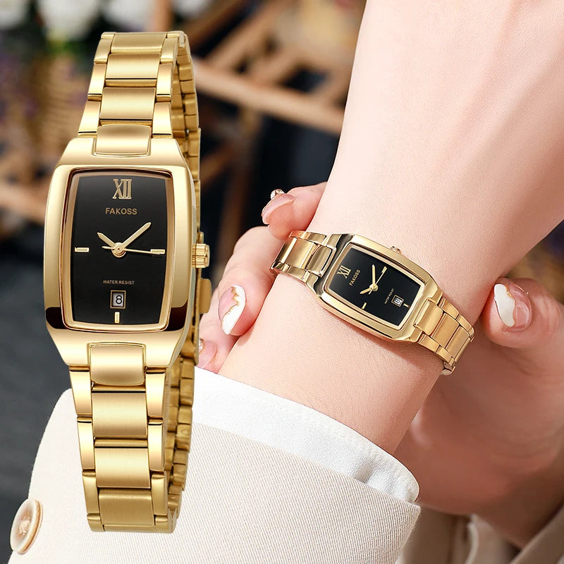 Elegant Women's Watch Fashion Stainless Steel Waterproof Ladies Quartz Wristwatch Luxury Bracelet Watches Date Reloj mujer