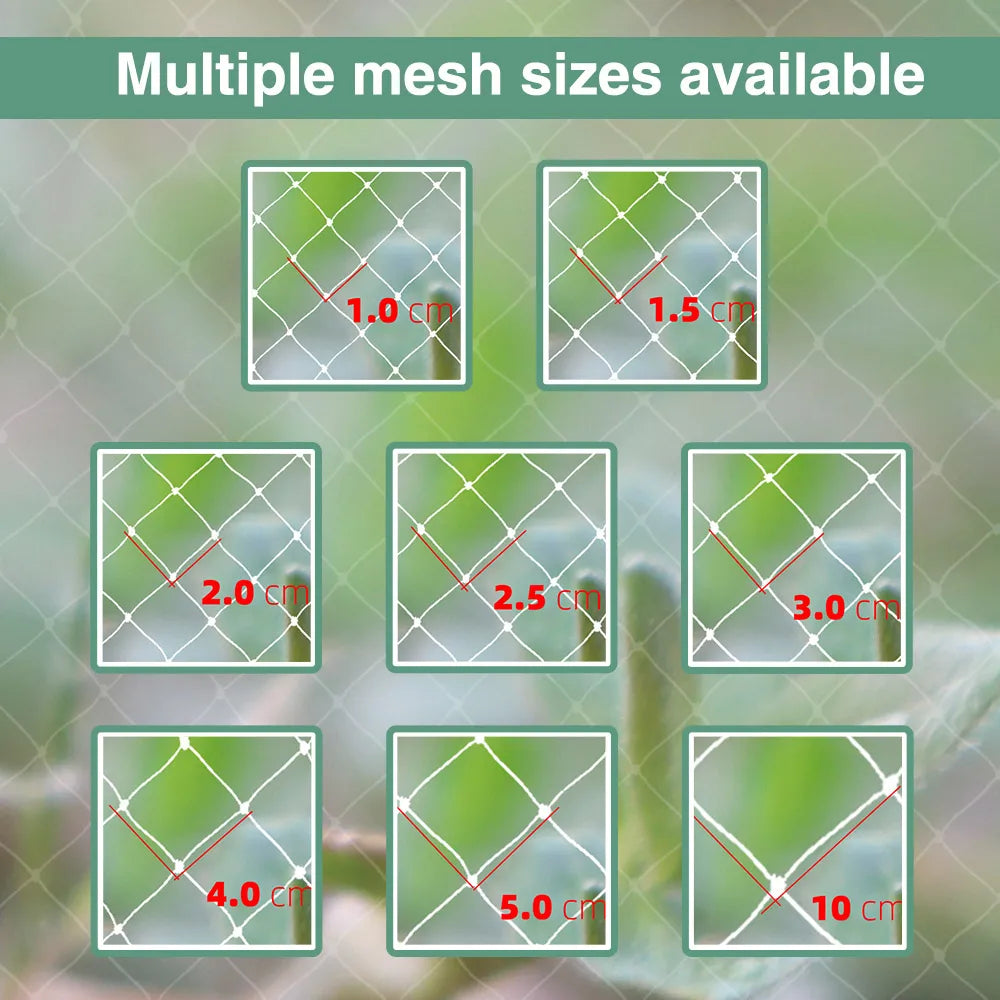 Extra Strong Anti Bird Net Nylon Garden Netting Mesh for Fruit Crop Plant Tree Reusable Protection Covers Against Bird Deer