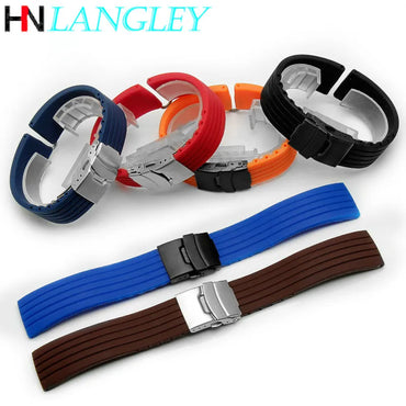 Bracelets de montre en Silicone à dégagement rapide, 20mm 22mm, pour Samsung Active 43mm 47mm pour bracelet de montre fossile 18mm 24mm, bandes de Sport en caoutchouc