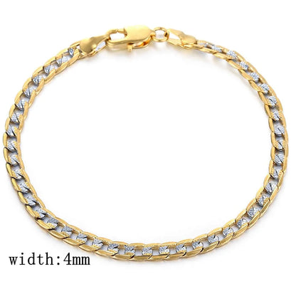 Trendsmax Gold Color Chain Necklace  Cuban Link Chain Male Necklace 4mm