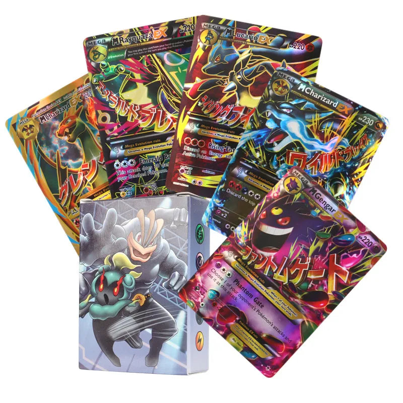 60/100Pcs Pokemon Cards Scarlet Violet EX Vstar Holographic English Letter Pokemon Rainbow Arceus Shiny trading card Kids Gift