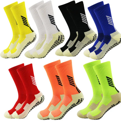 ANTI SLIP Football Socks Mid Calf Non Slip Soccer Cycling Sports Socks Mens Warm Sock EU38-45