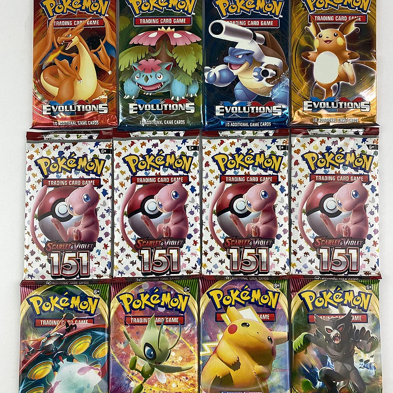 10/20Pcs English Pokemon TCG: Evolutions Scarlet & Violet 151 classics Expansion Booster GX Vmax EX Mega Pokemon trade cards