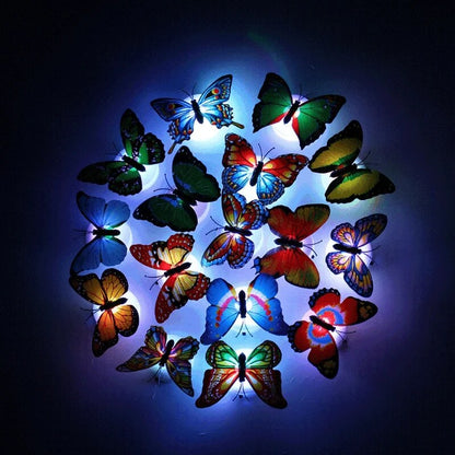 Butterfly Night Lights Pasteable 3D Butterfly Wall Stickers Lamps 1/5PCS Home Decoration DIY Living Room Wall Sticker Lighting