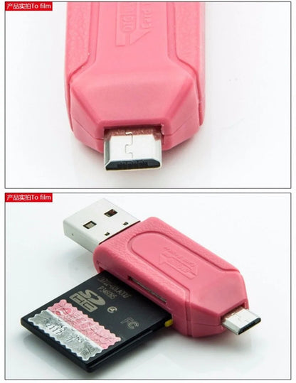 Micro USB Charger Converter 2 in 1 SD TF Card Reader Micro USB OTG Adapter for Samsung Android Phones Computer