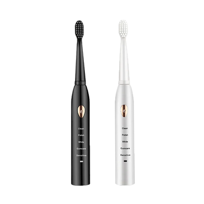 Jianpai Adult Black White Classic Acoustic Electric Toothbrush Adult 5-gear Mode USB Charging IPX7 Waterproof Acoustic Electric