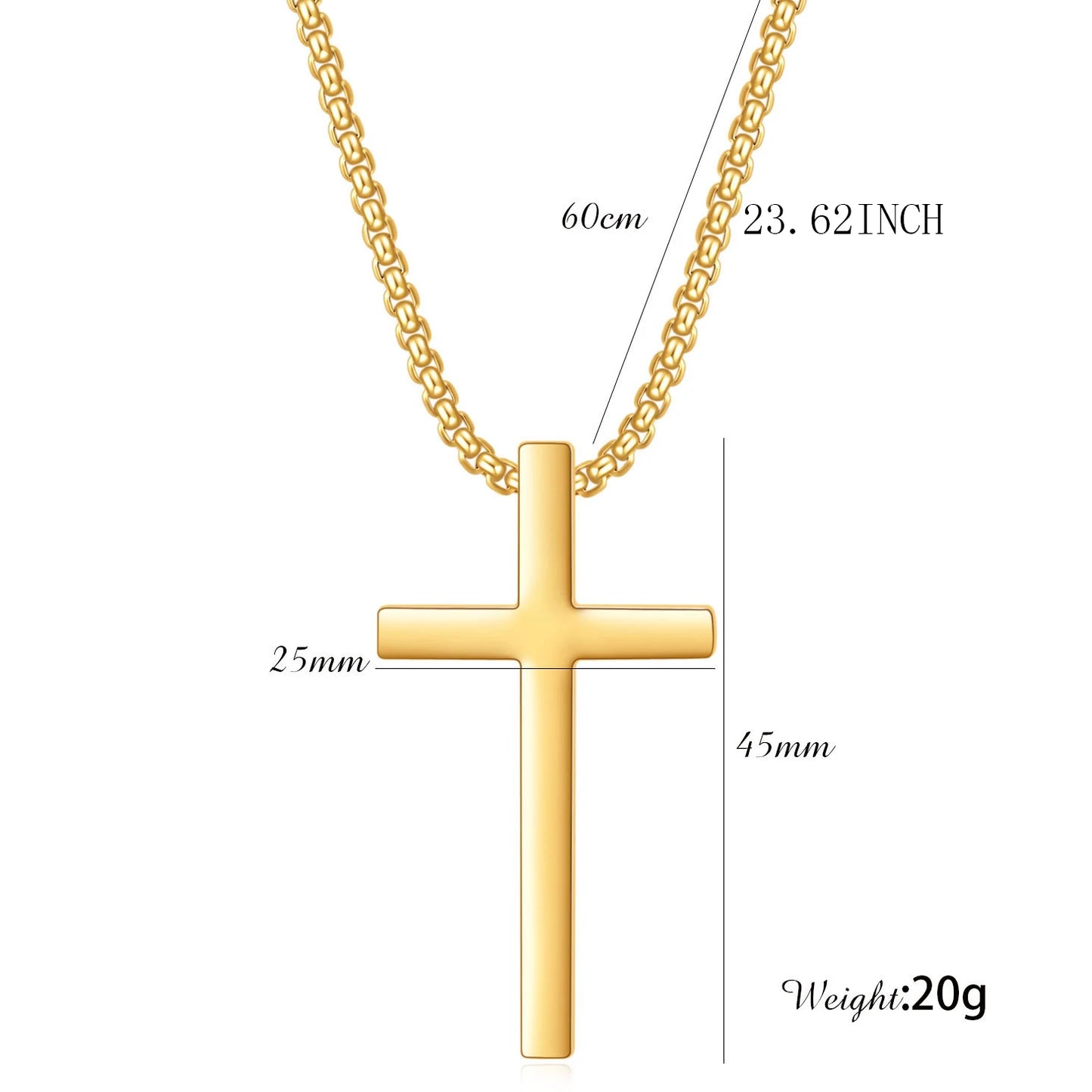 Simple Cross Stainless Steel Men's Necklace Pendant Titanium Steel Necklace Accessories