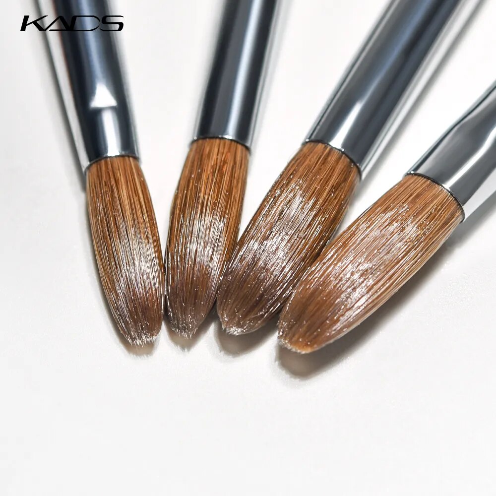 1pc Kolinsky Sable Acrylic Brush UV Gel Carving Pen Brush Liquid Powder DIY Nail Drawing Flat Round Red Wood Nail Art Brush