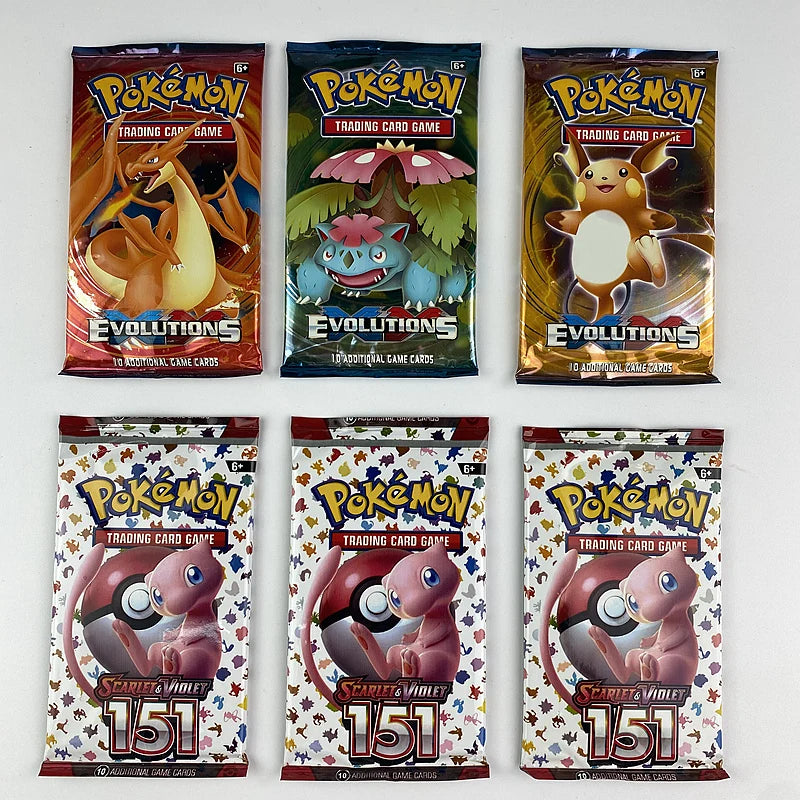 10/20Pcs English Pokemon TCG: Evolutions Scarlet & Violet 151 classics Expansion Booster GX Vmax EX Mega Pokemon trade cards