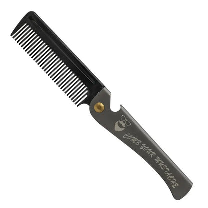 1 pcs Men Folding Pocket Comb Knife Hair Beard Comb Metal Handle