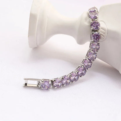 4mm Cubic Zirconia Crystal Tennis Bracelets  Gold Color Silver Color Bracelet Chain Jewelry