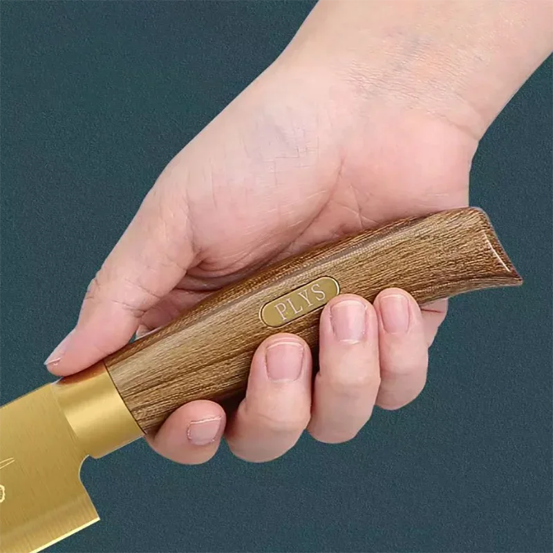 The elderly gold-plated kitchen knife, SeATM stainless steel blade, luxury chef knife