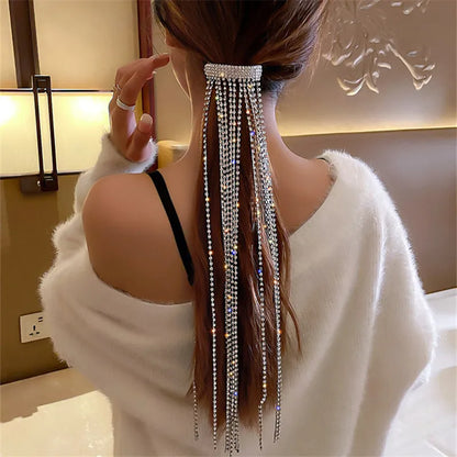 FYUAN – épingles à cheveux en strass brillant pour femmes, Bijoux longs pampilles en cristal, accessoires pour cheveux, Bijoux de Banquet de mariage