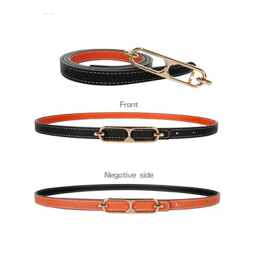 Utilisation Double face de ceinture en cuir pour femmes, jeans décorés à la mode, tendance étudiante sauvage, design de luxe, marque de qualité supérieure