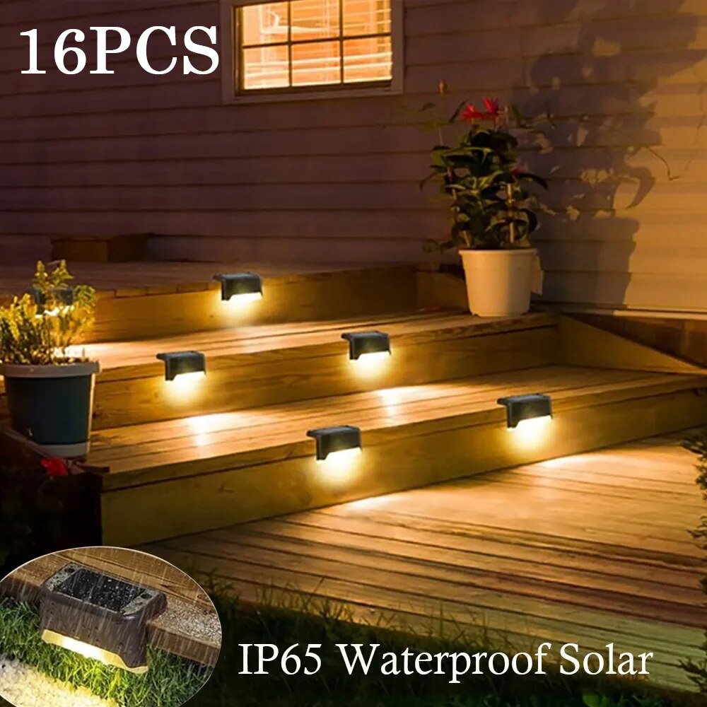 Warm White LED Solar Step Lamp Patio Stair Light Waterproof Garden decoration outdoor Balcony Lights Pathway light for fence