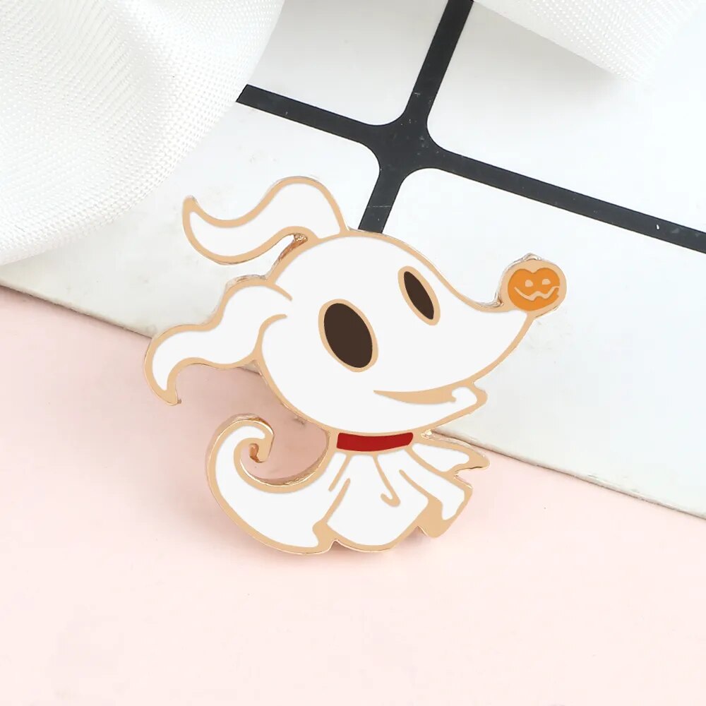 Halloween Party Enamel Brooches for Women Men Cute Ghost Pins Badges Cartoon Spooky Pet Clothes Pin Kids Backpacks Jewelry Gifts