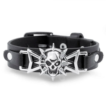 Skeleton Skull Star Eye Punk Gothic Rock Leather Belt Buckle  Bracelets For Women Men Bracelets & Bangles