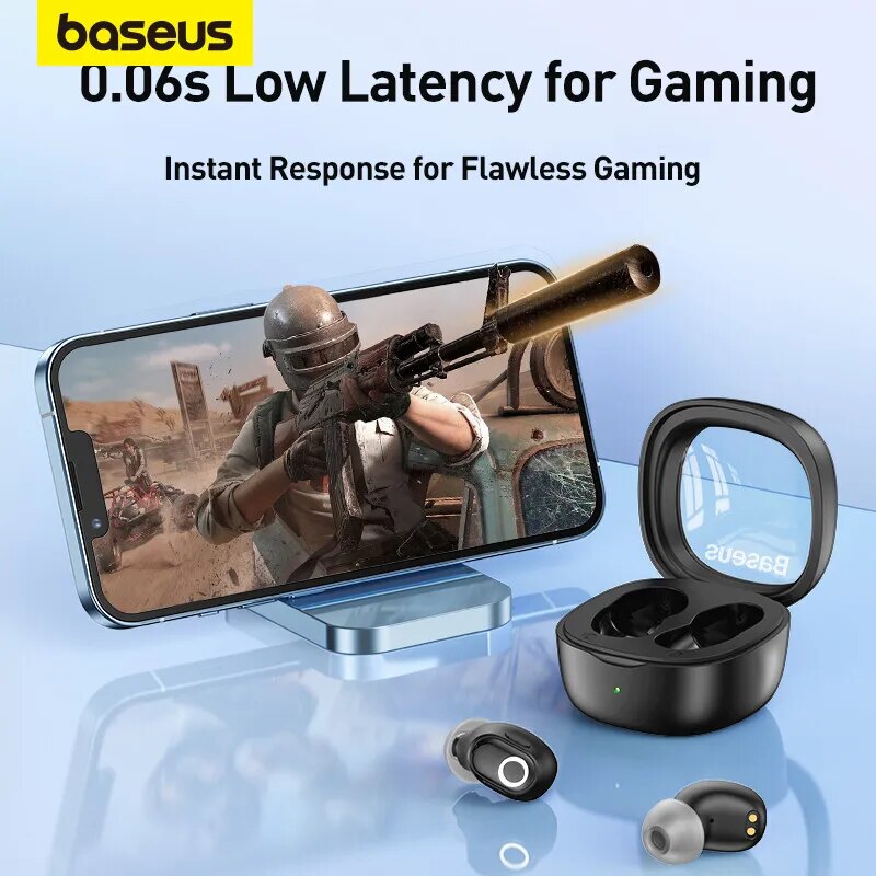 Baseus WM02 Wireless Earphones TWS Bluetooth 5.3 Headphones, Mini and compact Comfortable wear, 25 hours Long Battery Life