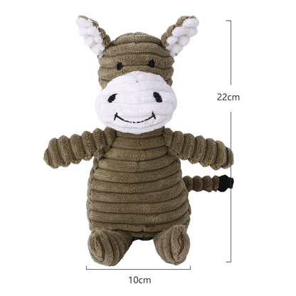 Jouet en peluche pour chien, en forme d'animal, résistant aux morsures, couinant, en velours côtelé, pour petits et grands chiens, chiot, accessoires d'entraînement pour animaux de compagnie