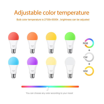 Tuya E27 Led Lights Bulb RGB CW WW Wifi Led Lamp Alexa Smart Bulb Compatible With Google Assistant For Smart Home Decoration