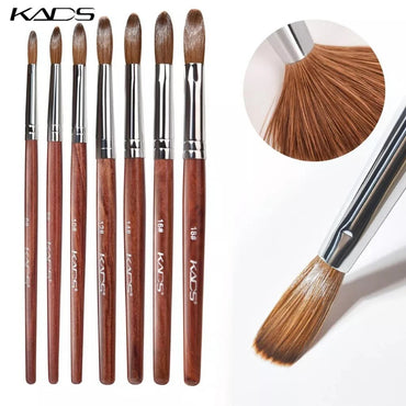 1pc Kolinsky Sable Acrylic Brush UV Gel Carving Pen Brush Liquid Powder DIY Nail Drawing Flat Round Red Wood Nail Art Brush