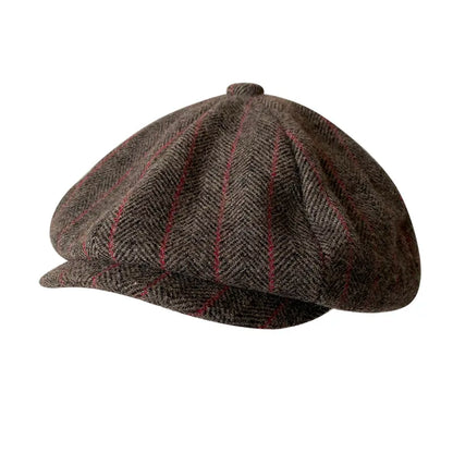 Béret à chevrons classique, chapeau Tommy Shelby, casquette de journal britannique rétro, chapeaux octogonaux Gatsby, printemps-automne