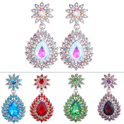 FARLENA Jewelry Elegant Water Drop Earrings Fashion Crystal Rhinestones Earrings