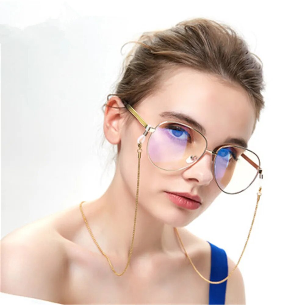 New Fashion Women Eyeglass Chain Hollow Star Pearl Beaded Sunglasses Reading Glasses Lanyard Eyewear Holder Neck Strap Rope