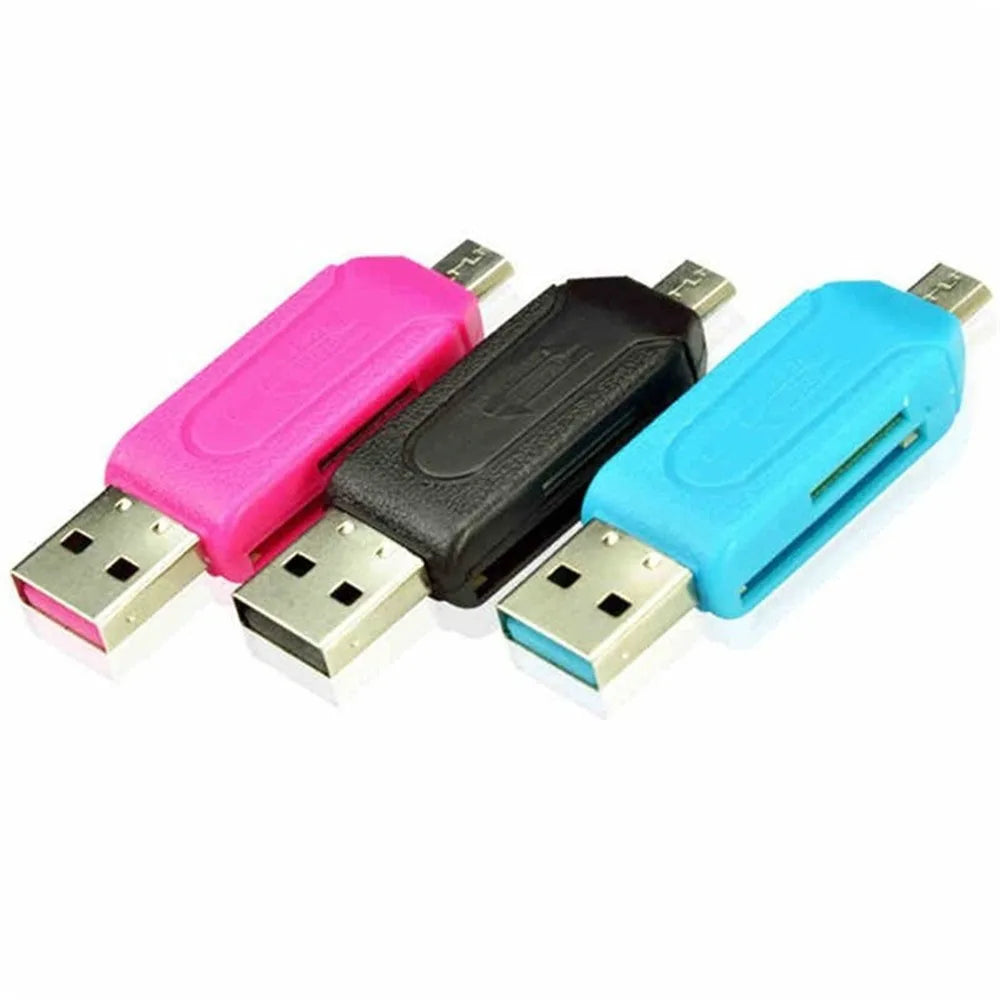 Micro USB Charger Converter 2 in 1 SD TF Card Reader Micro USB OTG Adapter for Samsung Android Phones Computer